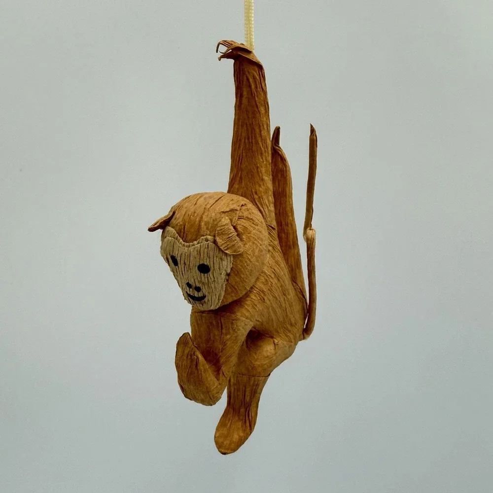 Lot of 2‎ Monkey Ornaments Christmas Holiday Tree Hanging